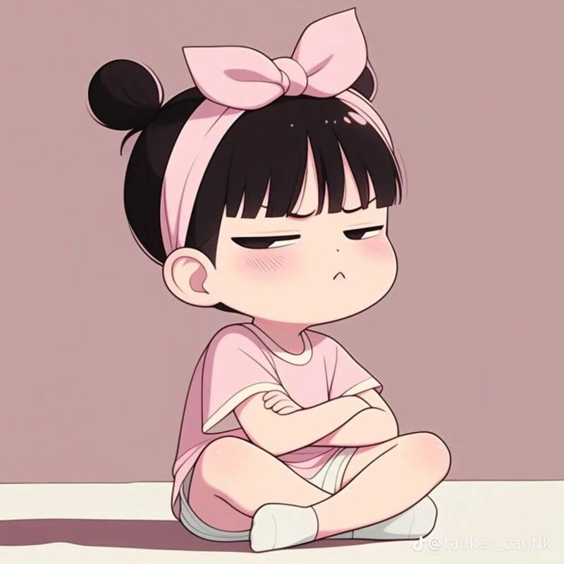 Hình ảnh chibi dễ thương mô tả cảm xúc buồn