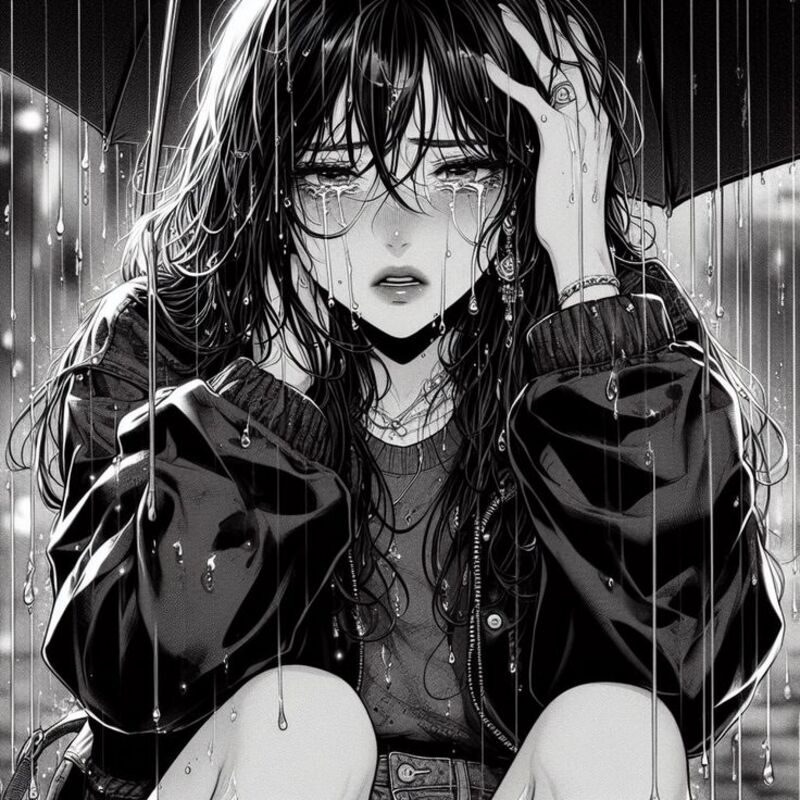 Hình ảnh nhân vật anime buồn, đau khổ tột cùng
