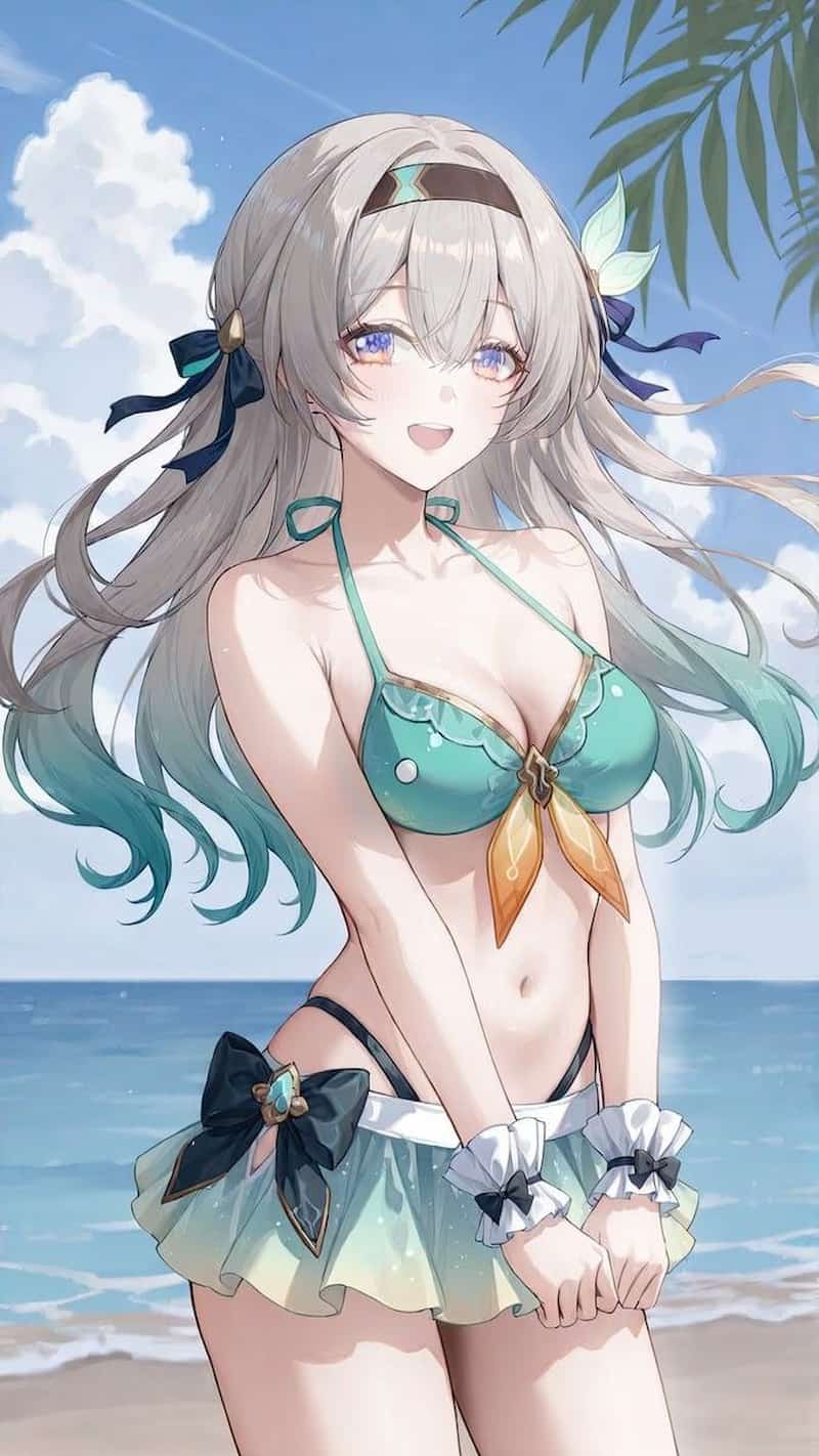 ảnh gái anime mùa hè mặc bikini