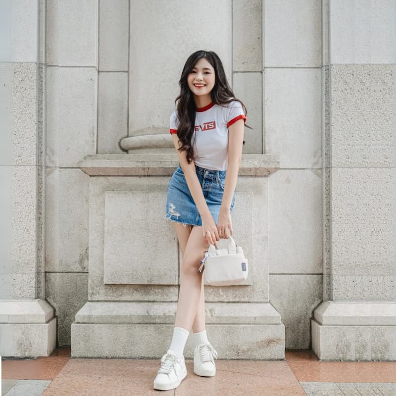 Chân váy ngắn denim cực kỳ cá tính