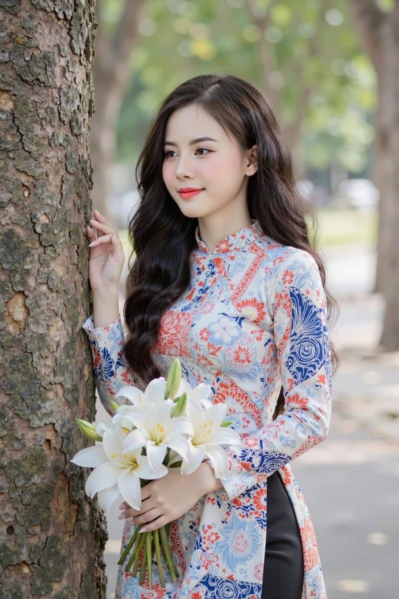 hình ảnh gái xinh dễ thương trong áo dài