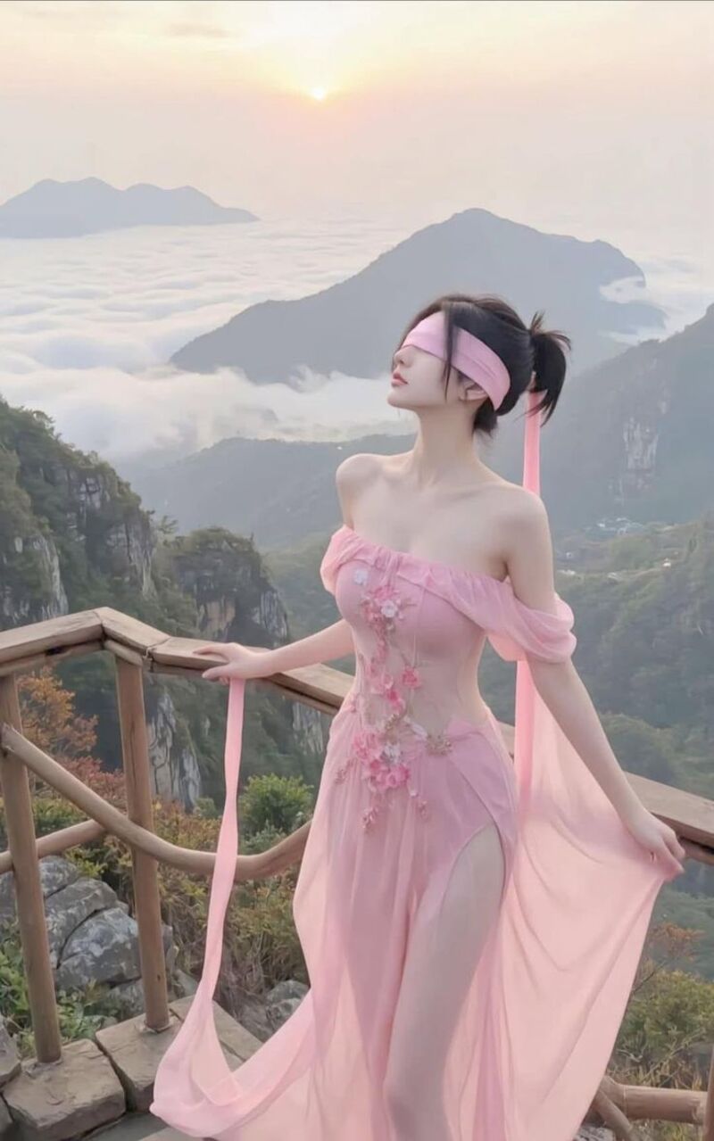 Hình gái đẹp Trung Quốc che mặt cuốn hút