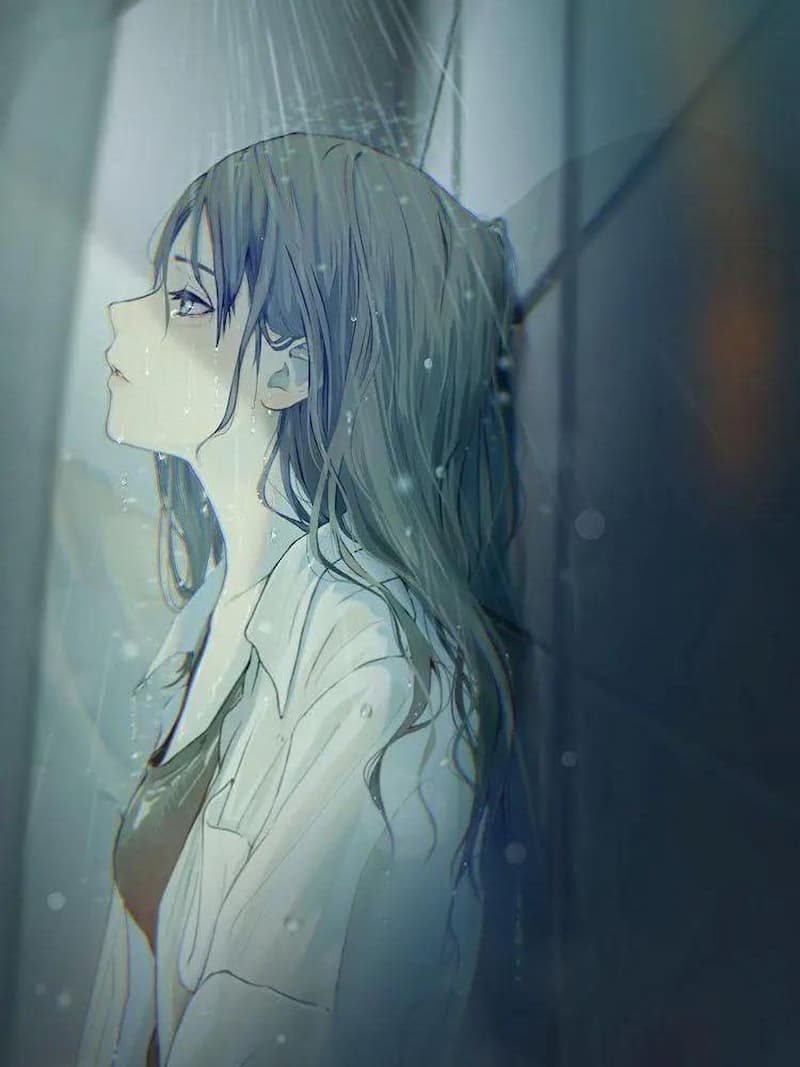 Hình nền điện thoại Anime nữ buồn