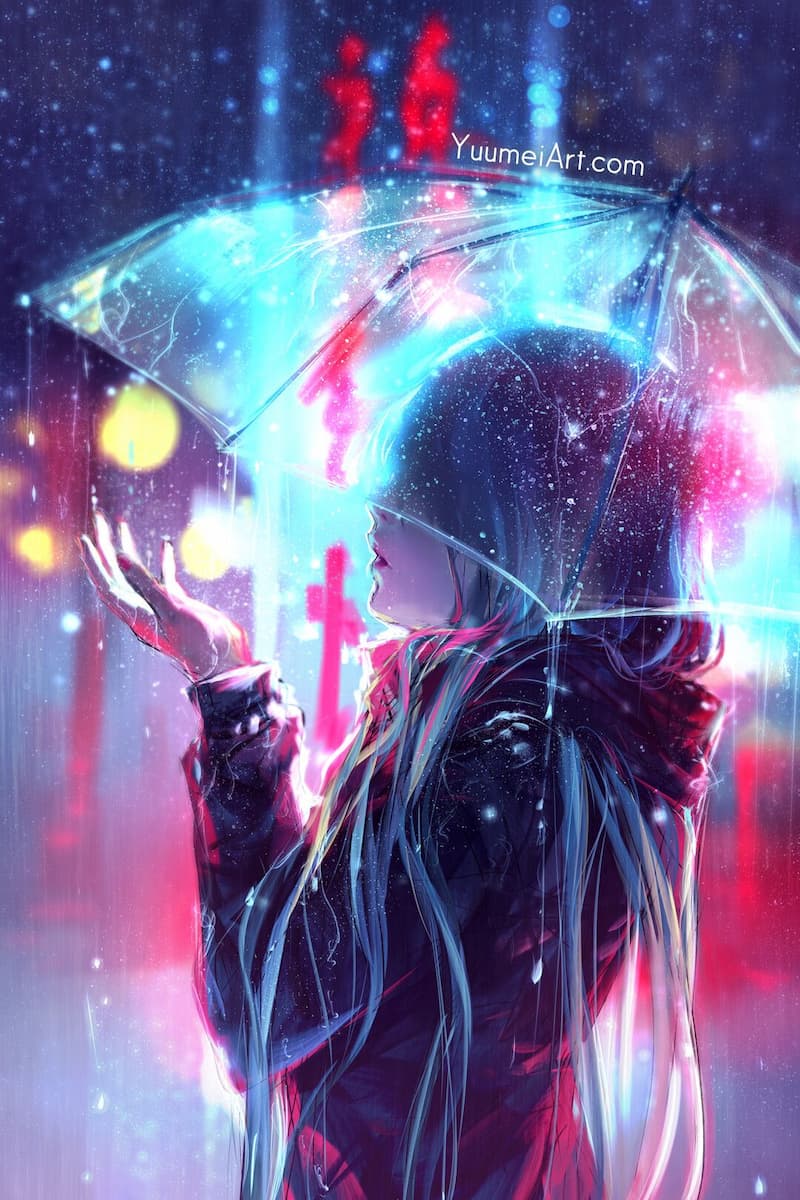 Hình nền điện thoại Anime nữ buồn