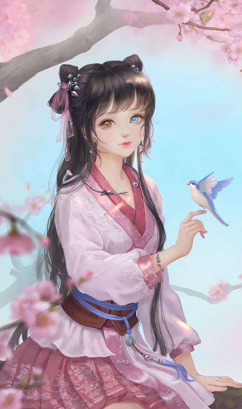 Hình nền máy tính gái anime cổ trang