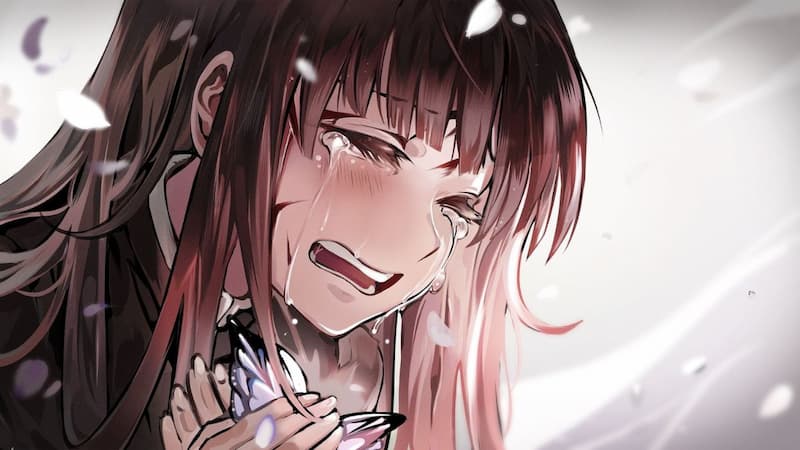 Hình nền máy tính Anime nữ buồn