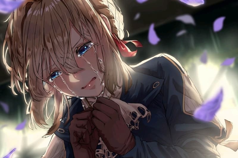 Hình nền máy tính Anime nữ buồn