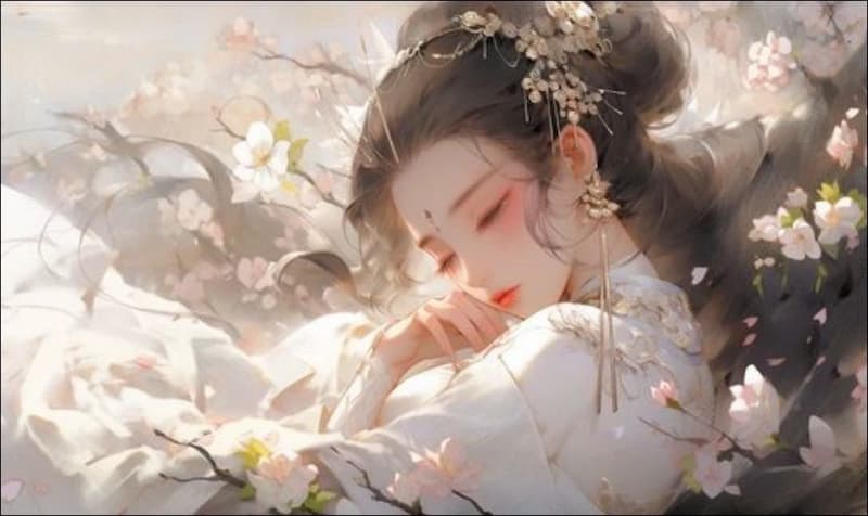 Hình nền máy tính Anime nữ cổ trang 