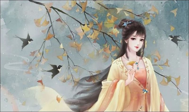 Hình nền máy tính Anime nữ cổ trang 