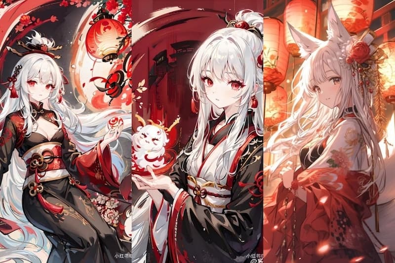 Hình nền máy tính Anime nữ cổ trang 
