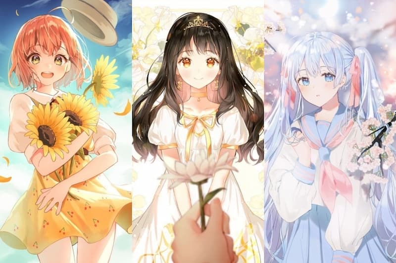 Hình nền máy tính Anime nữ cute