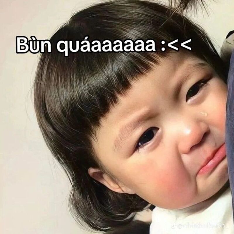 meme buồn em bé khóc