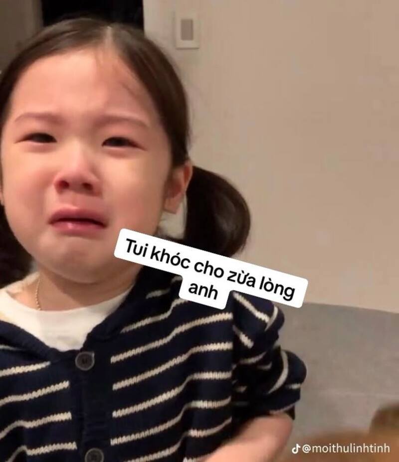 meme buồn khóc của bé gái